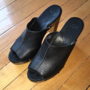 UGG women leather heel sandals